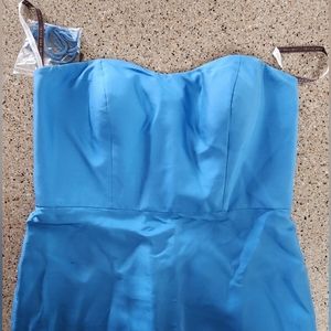 Jenny Yoo Bacall 100% silk strapless dress in Blue Size 10